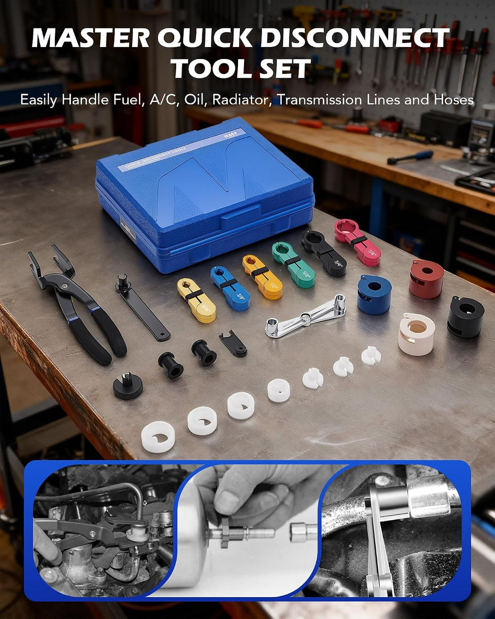 OMT 26Pc Quick Disconnect Tool Kit, Auto Fuel AC & Transmission Lines