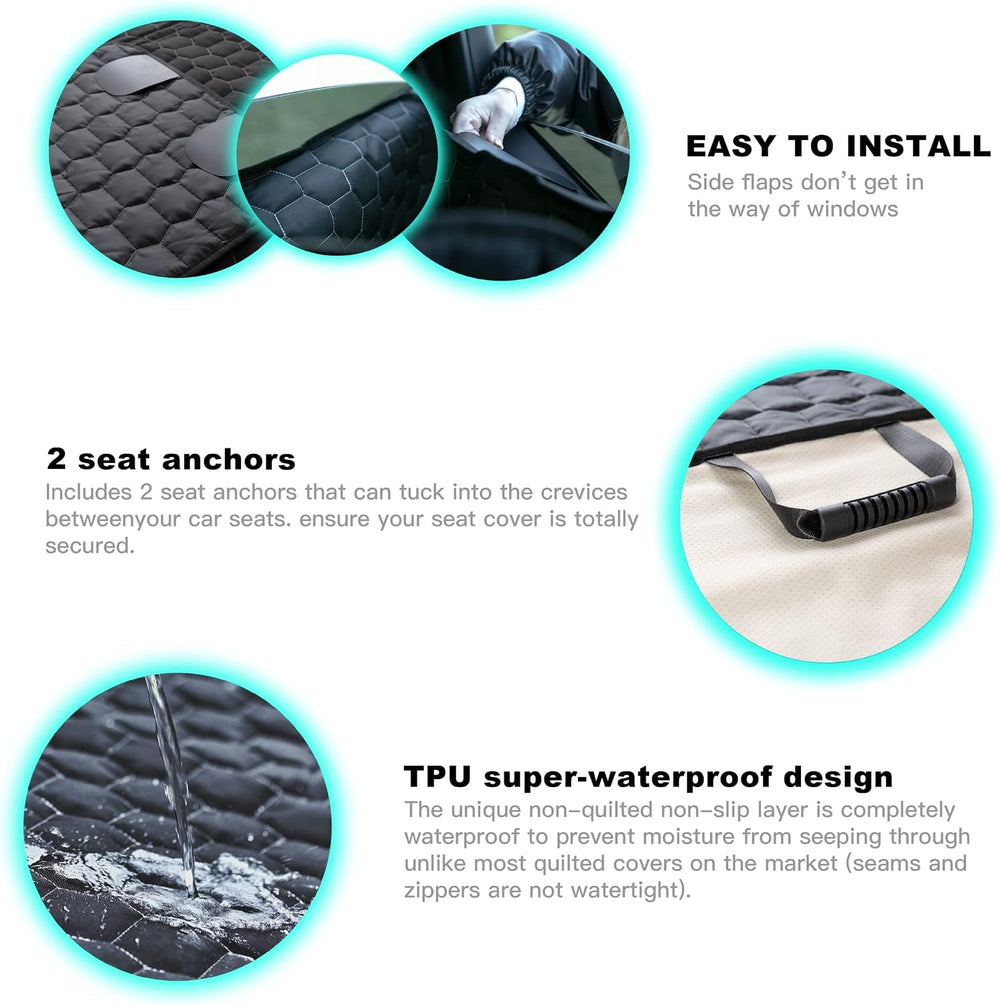 Meginc Dog Seat Covers for Back Seat, Dog Car Seat for Tesla Model 3, 100% Wa...