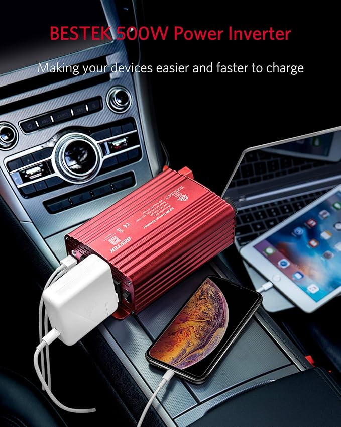 BESTEK 500W Power Inverter DC 12V to 110V AC Converter