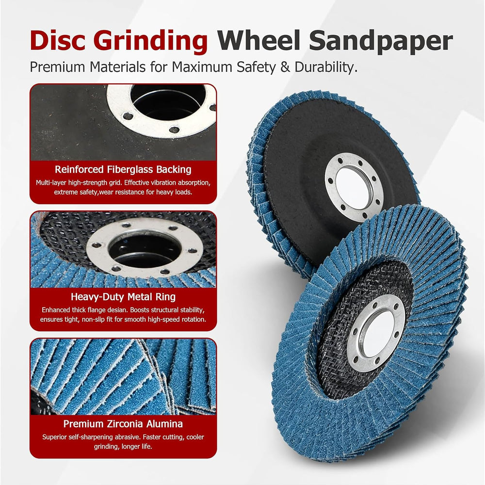 findmall 50 Pack 4-1/2" X 7/8" 40 GRIT Flap Disc Grinding Wheel San...