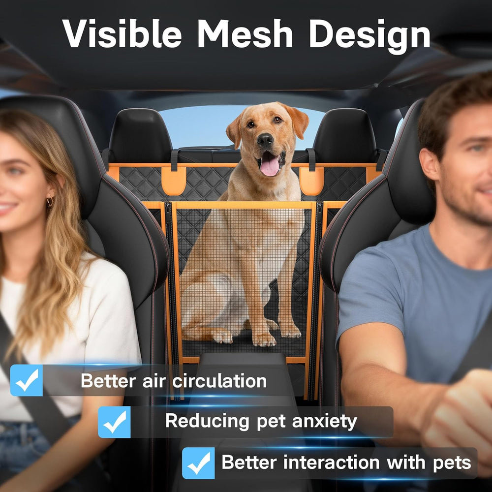 Twesync Dog Seat Cover for Back Seat, Hard Bottom Back Seat Extender, 100% Wa...