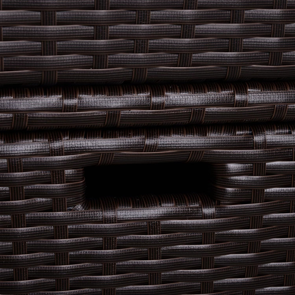 Outsunny Pool Towel Rack, PE Rattan Outdoor Towel Storage 3 Drawers, Brown
