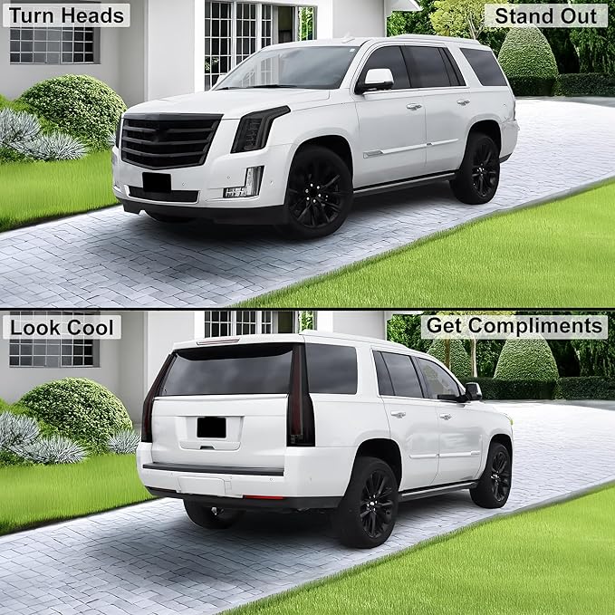BOGAR TECH DESIGNS Full Headlight Taillight Tint Kit Fits Cadillac Escalade