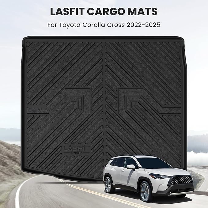 LASFIT Cargo Mat for Toyota Corolla Cross 2022-2025, Custom Fit All-Weather TPE