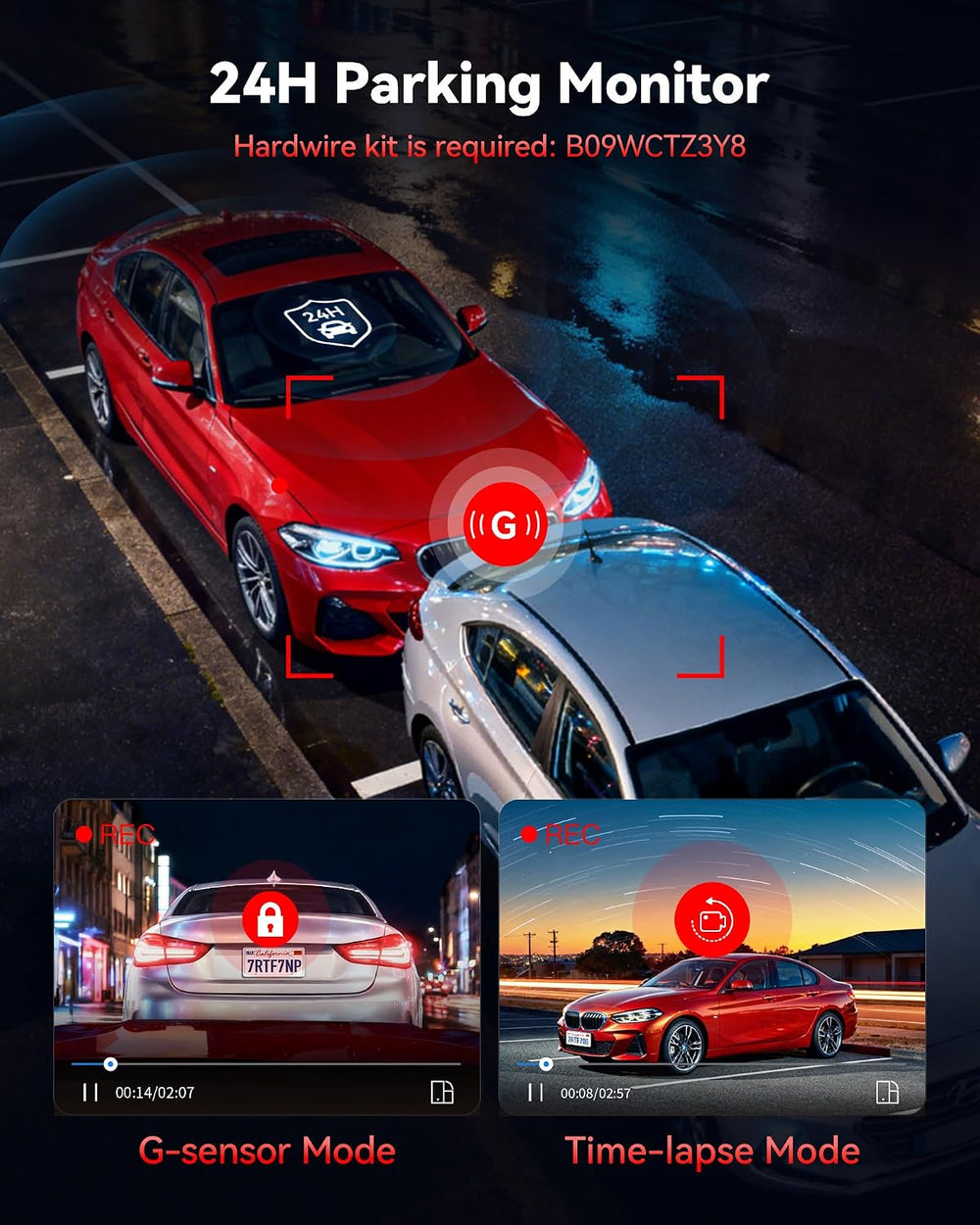 REDTIGER Dash Cam 4K Front and 1080P Rear, STARVIS 2 Sensor, 5.8GHz WiFi (20M...