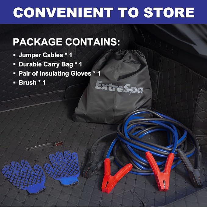 Heavy Duty Jumper Cables, 0 Gauge 25 Feet 1000Amp Booster Cables, UL Listed