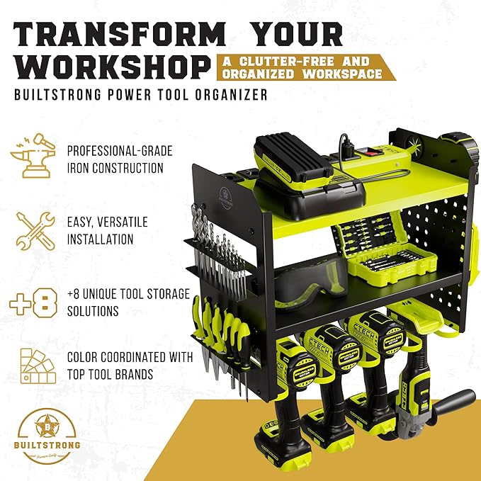 Heavy-Duty Metal Tool Storage Rack