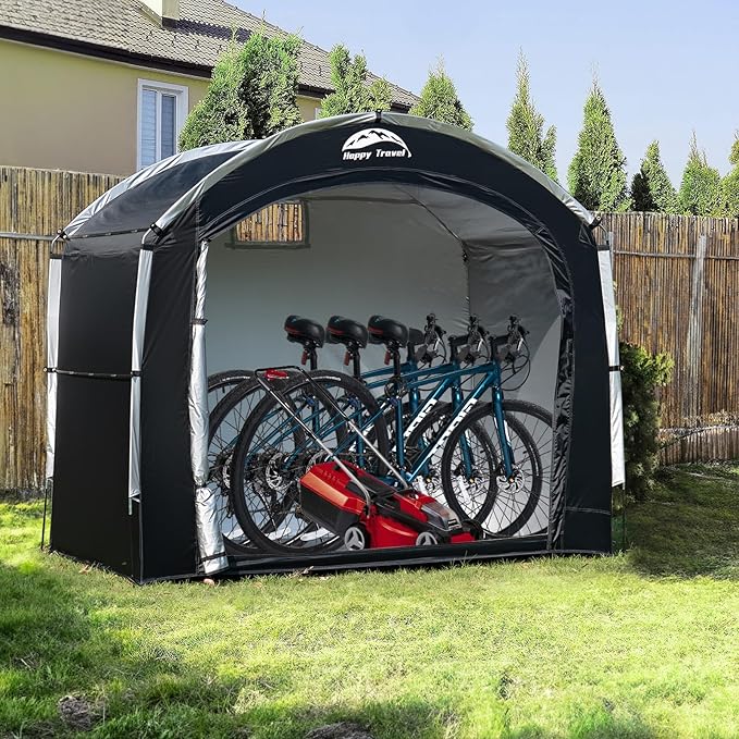 Happy Travel Bike Storage Tent Shed, Outdoor Waterproof Bicycle Covers Shelter