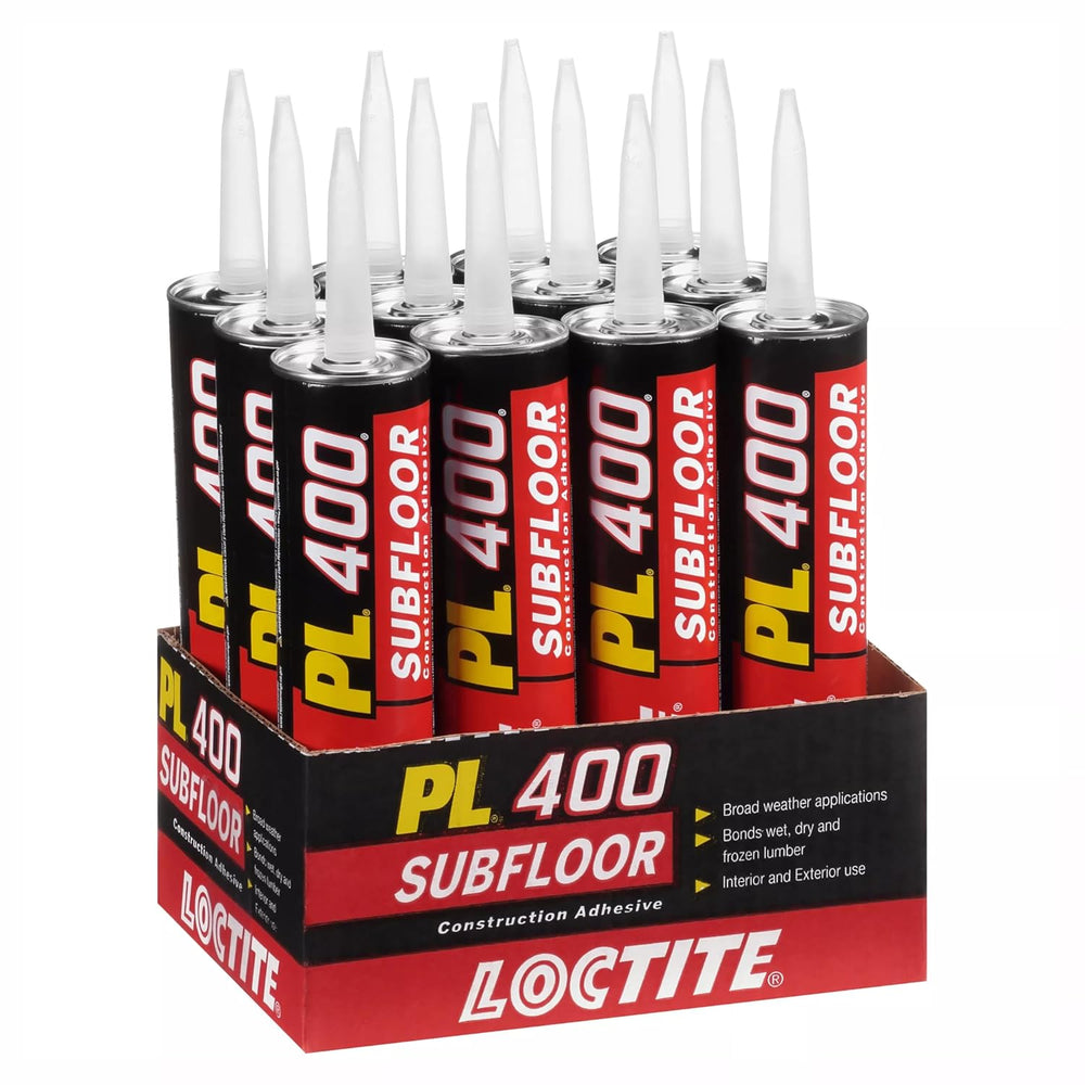 Loctite PL 400 Subfloor Heavy Duty Adhesive, 10 fl oz, 12, Cartridge
