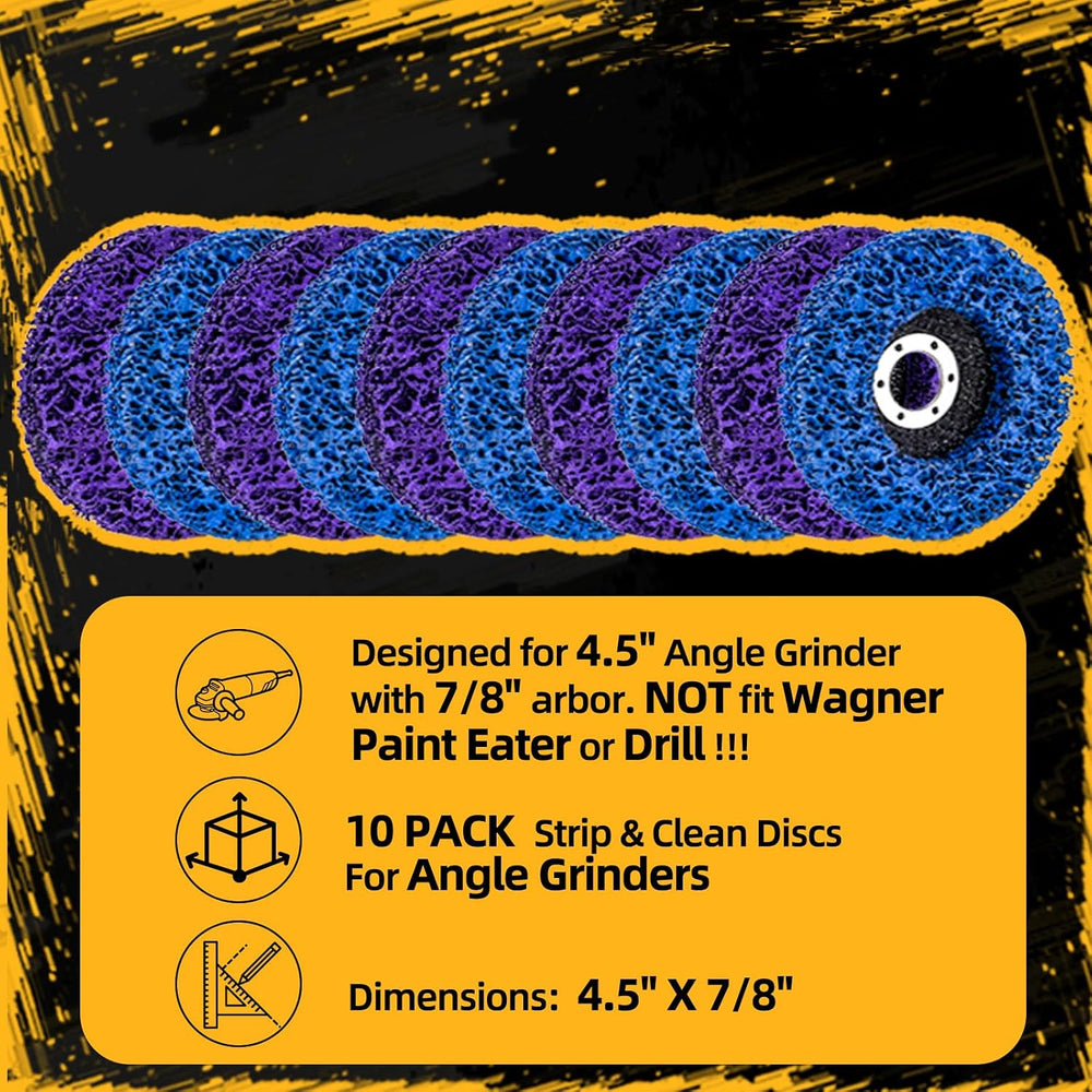 10 Pack Strip Discs Stripping Wheel 4.5 inch for Angle Grinder Clean and Remo...