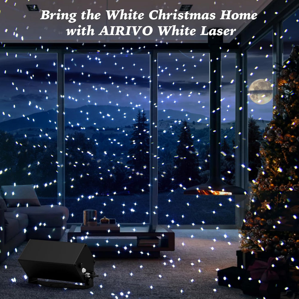 AIRIVO Outdoor Laser Lights Projector, White Laser Fairy Lights Projector, Ch...