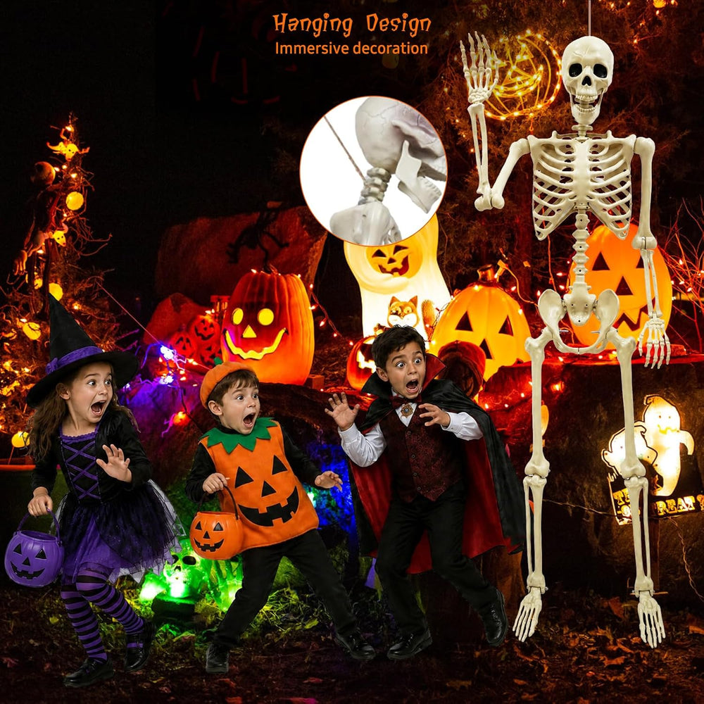 Life Size Skeleton for Halloween: 5.4ft Realistic Human Skeleton