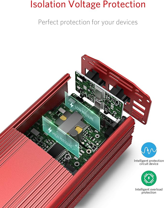 BESTEK 500W Power Inverter DC 12V to 110V AC Converter