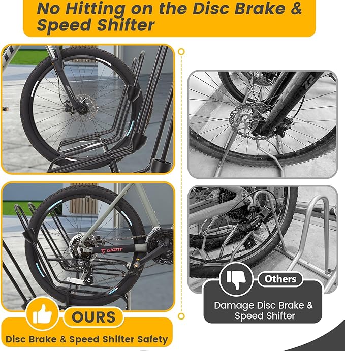 4 Floor Bike Rack, Safeguard Disc Brakes & Derailleurs Design, Waterproof
