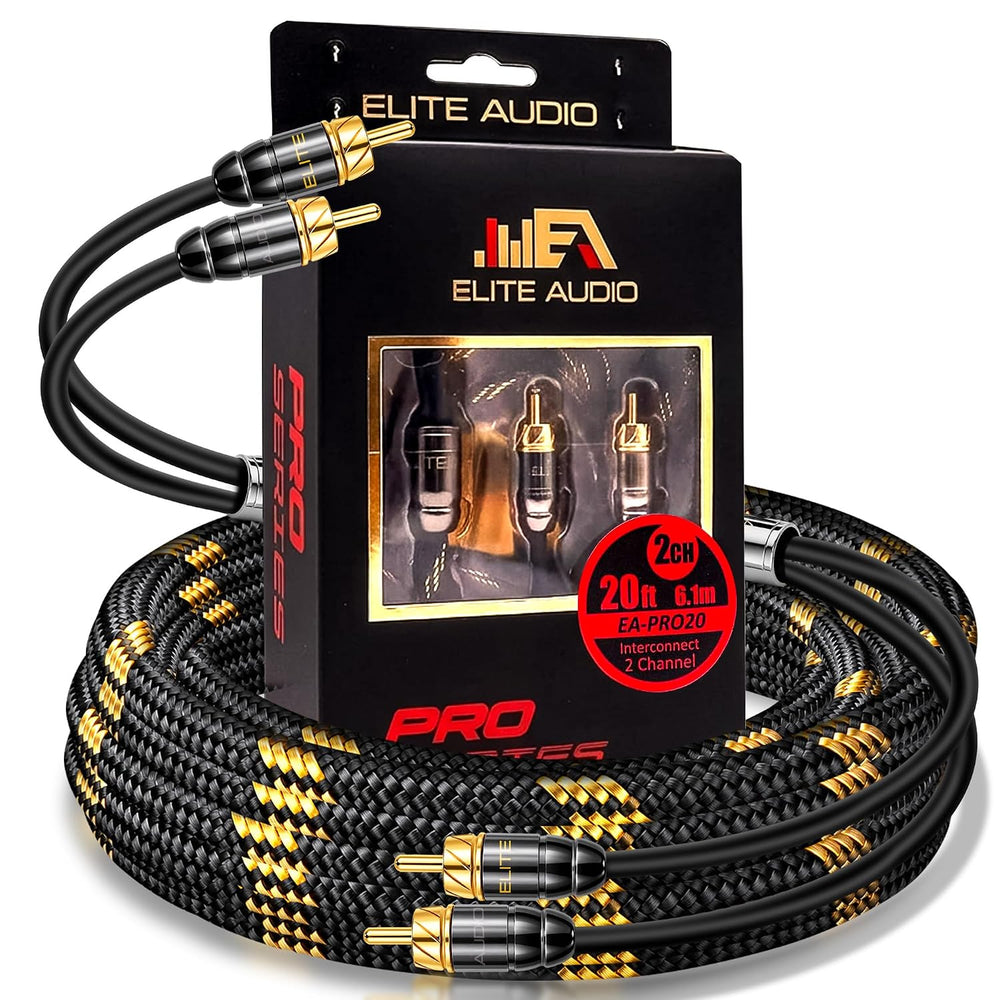 Elite Audio Pro Series | 3ft 2-Channel RCA Cable | OFC | Triple Shielded
