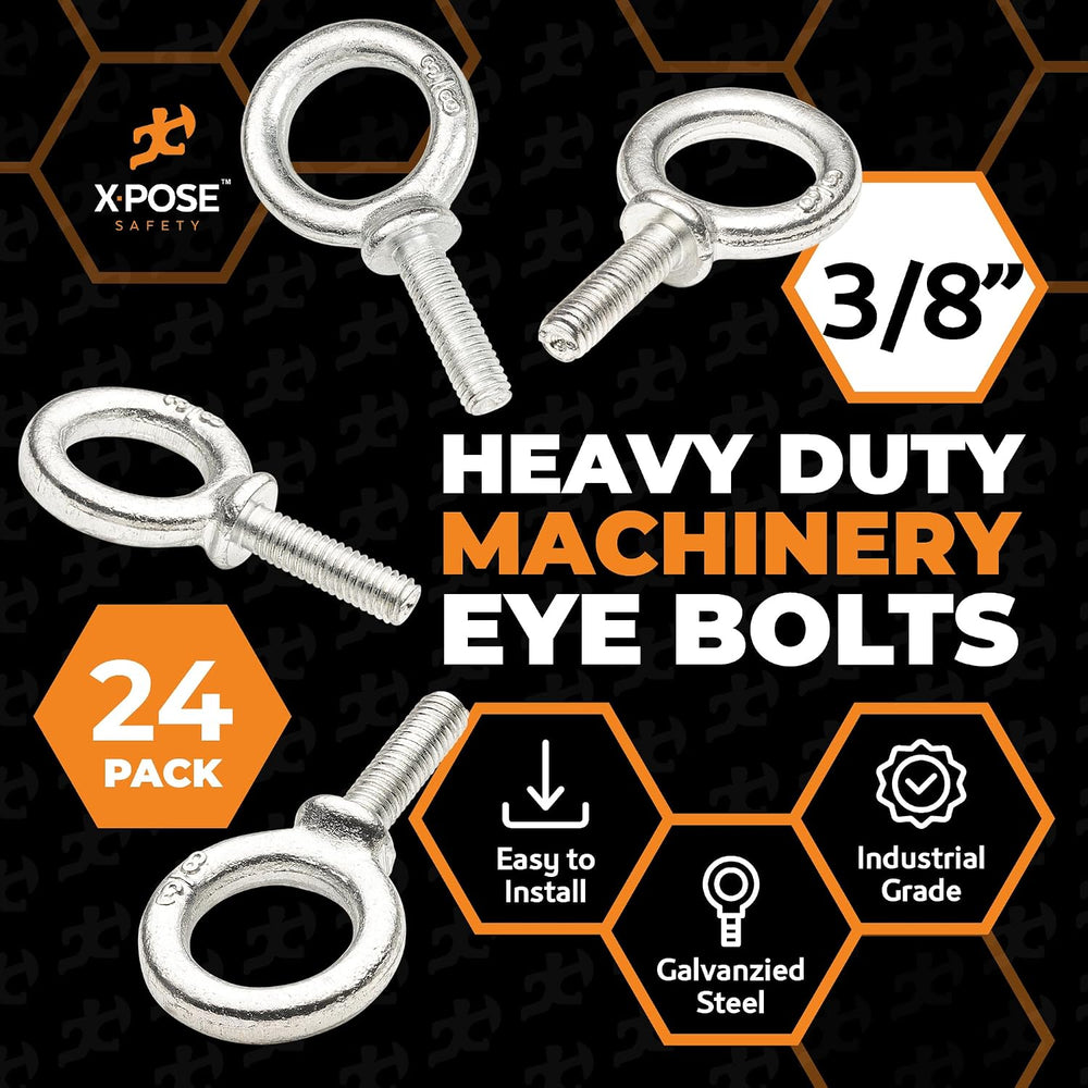 Xpose Safety Shoulder Eye Bolt 3/8"-16 x 1-14" - Industrial Strengt...