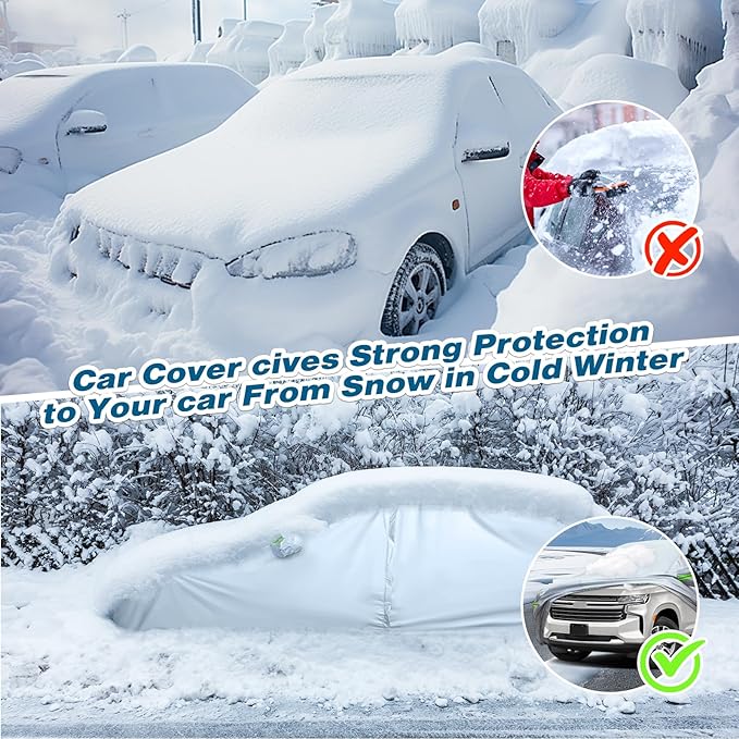 TUCAREST 6-Layers Premium Full Car Cover Hard Shell Zipper Design Waterproof