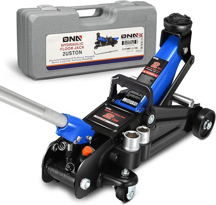 DNA MOTORING Floor Jack with Socket and Lock, Low Profile Hydraulic Trolley Jack
