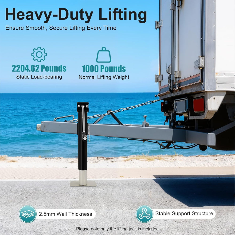 Trailer Jack, 1000 LBS Capacity Drop Leg Jack with Handle | 10 inch lift heig...