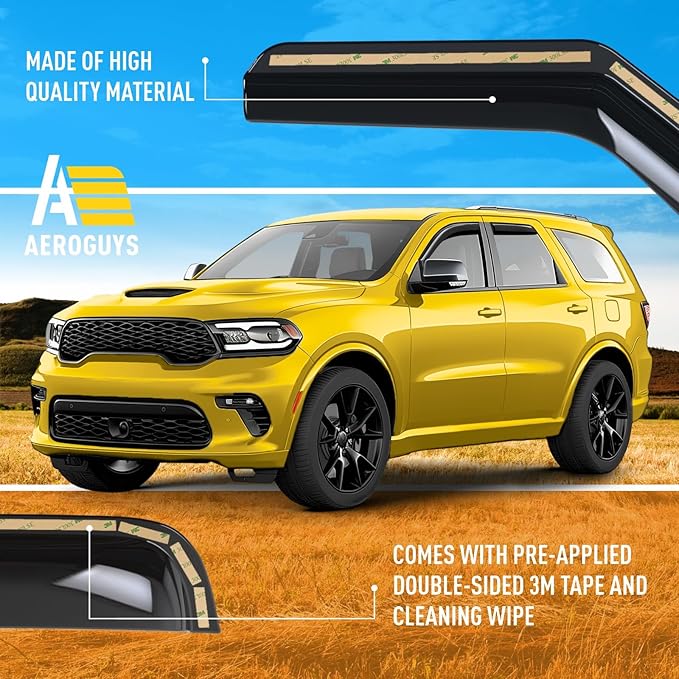 Extra Durable Window Deflectors in-Channel Window Visors Rain Guards Fit (4pcs)