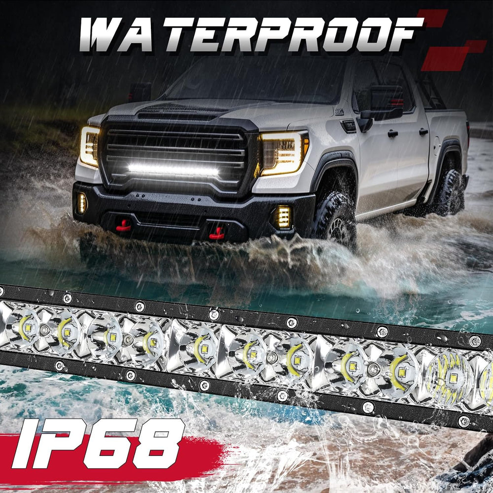 OFFROADTOWN 20 Inch LED Light Bar Single Row Off Road Bumper Driving Light