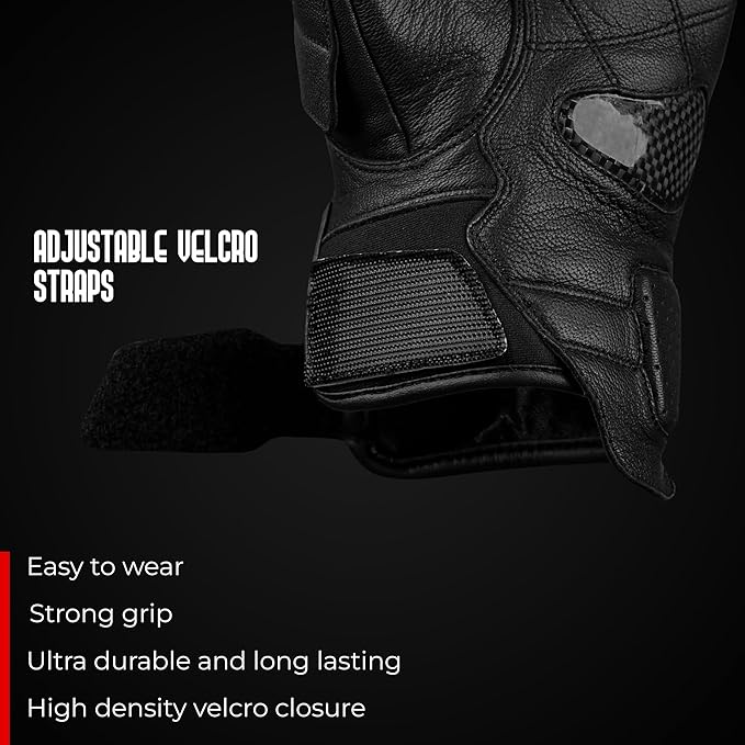 J.A.G. Leather Motorcycle Gloves