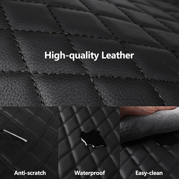 Car Seat Cover, Breathable and Waterproof Leather Seat Covers, Luxury PU (2 P...