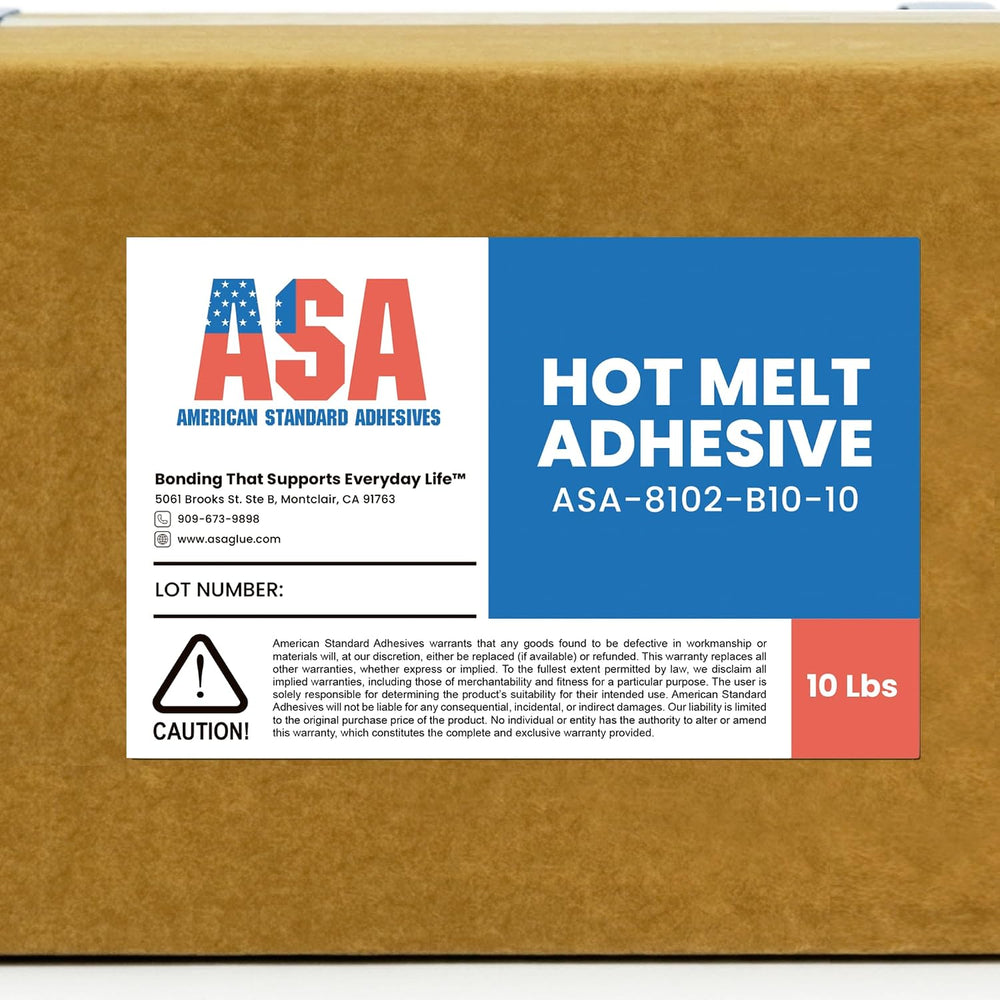 ASA Clear Hot Glue Sticks 5/8" x 10", High Temp, 10 lb Box, 113 Ct