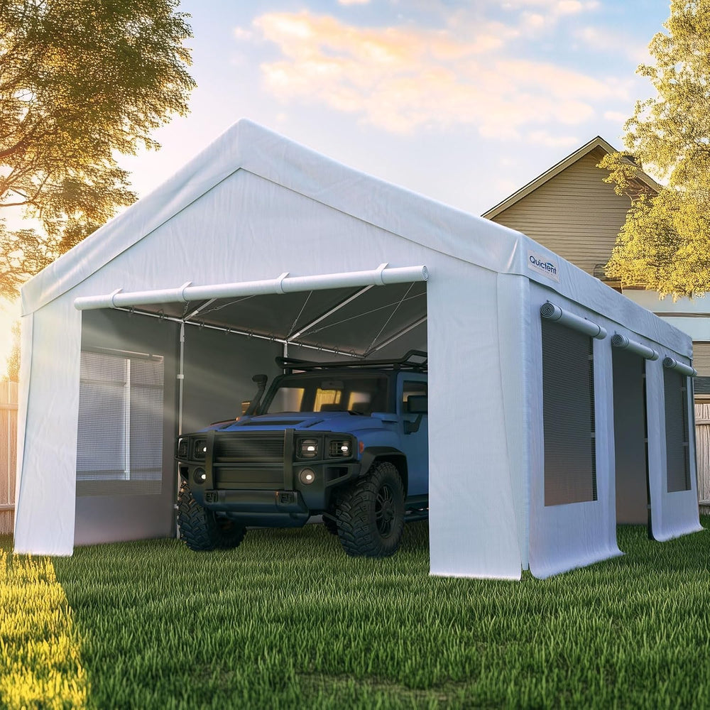 Quictent 10x20 ft Carports with Side Zipper Doors