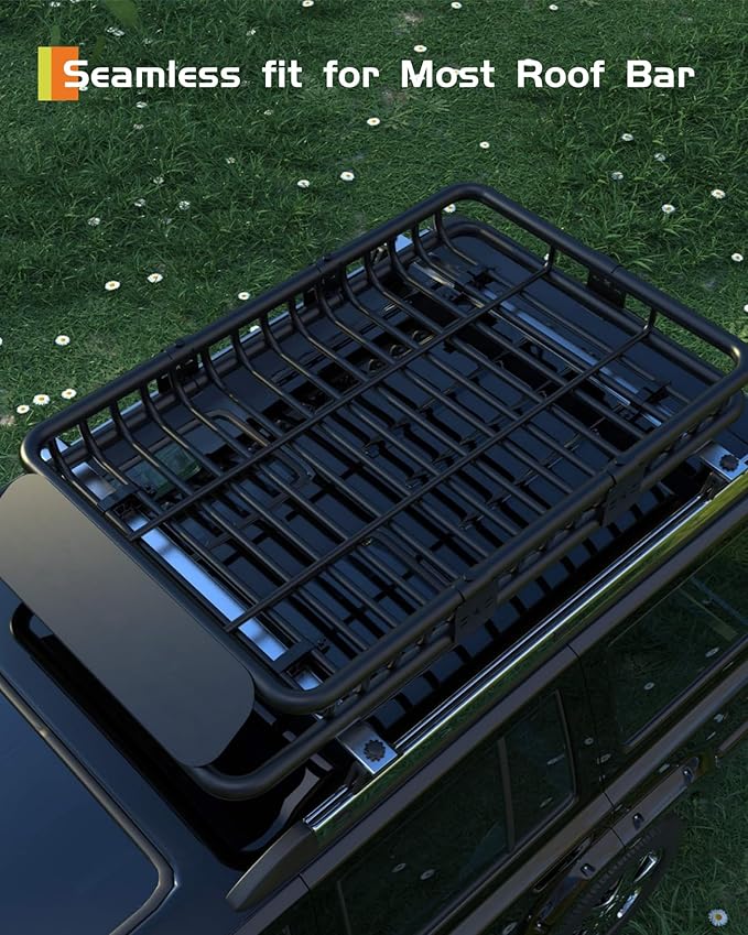 46" x 36" Universal Roof Rack Carrier Basket, 200 Lbs Capacity Car ...