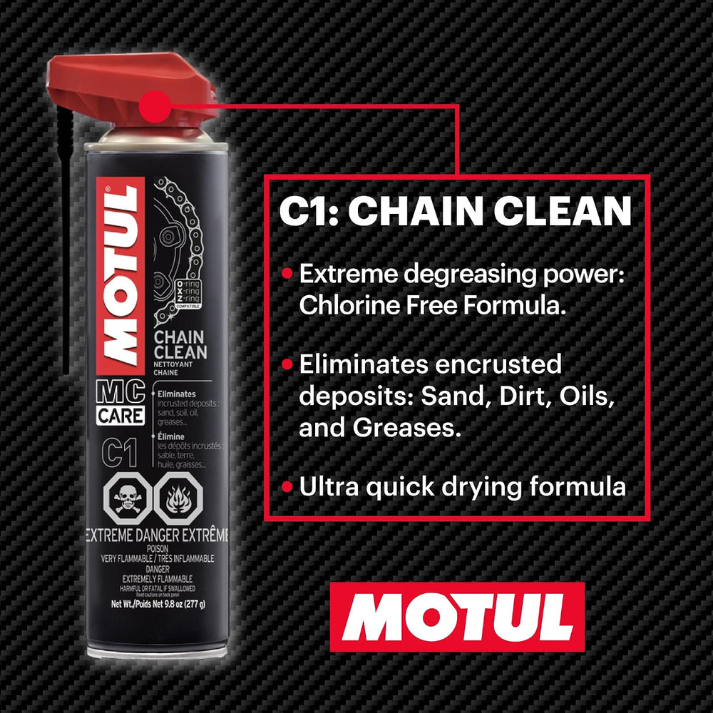 Motul Chain Care Kit Off Road - Complete Motorcycle Chain Maintenance System ...