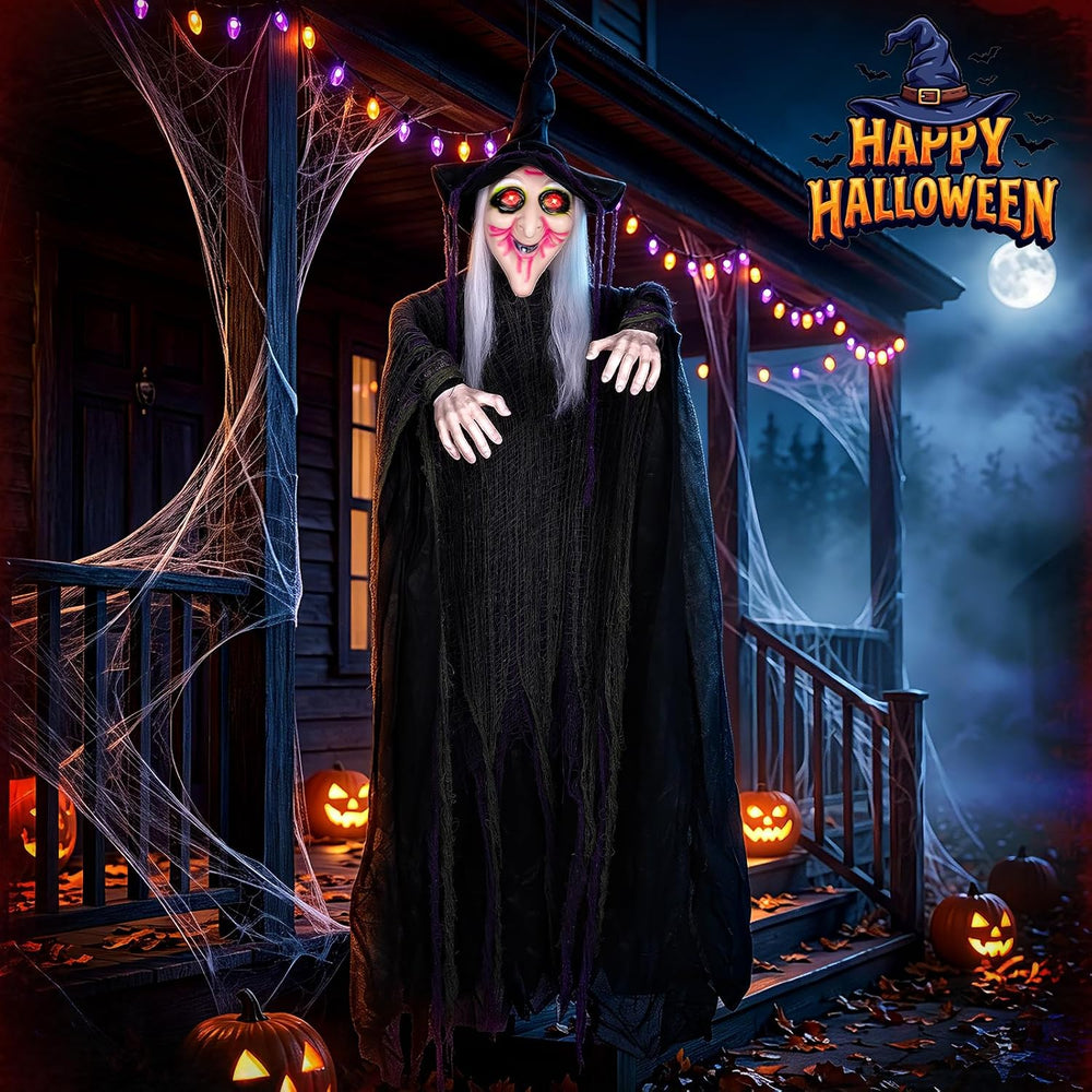 6ft 70'' Large Hanging Witch Scary Halloween Decorations Outdoor Indoor