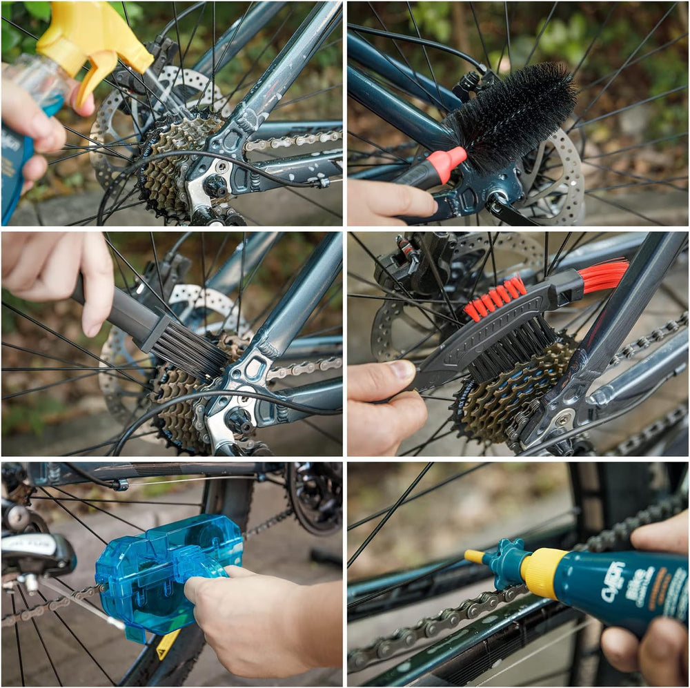 Bike Cleaning Kit Including Bicycle Chain Scrubber, Bike Cleaner Brush Tool