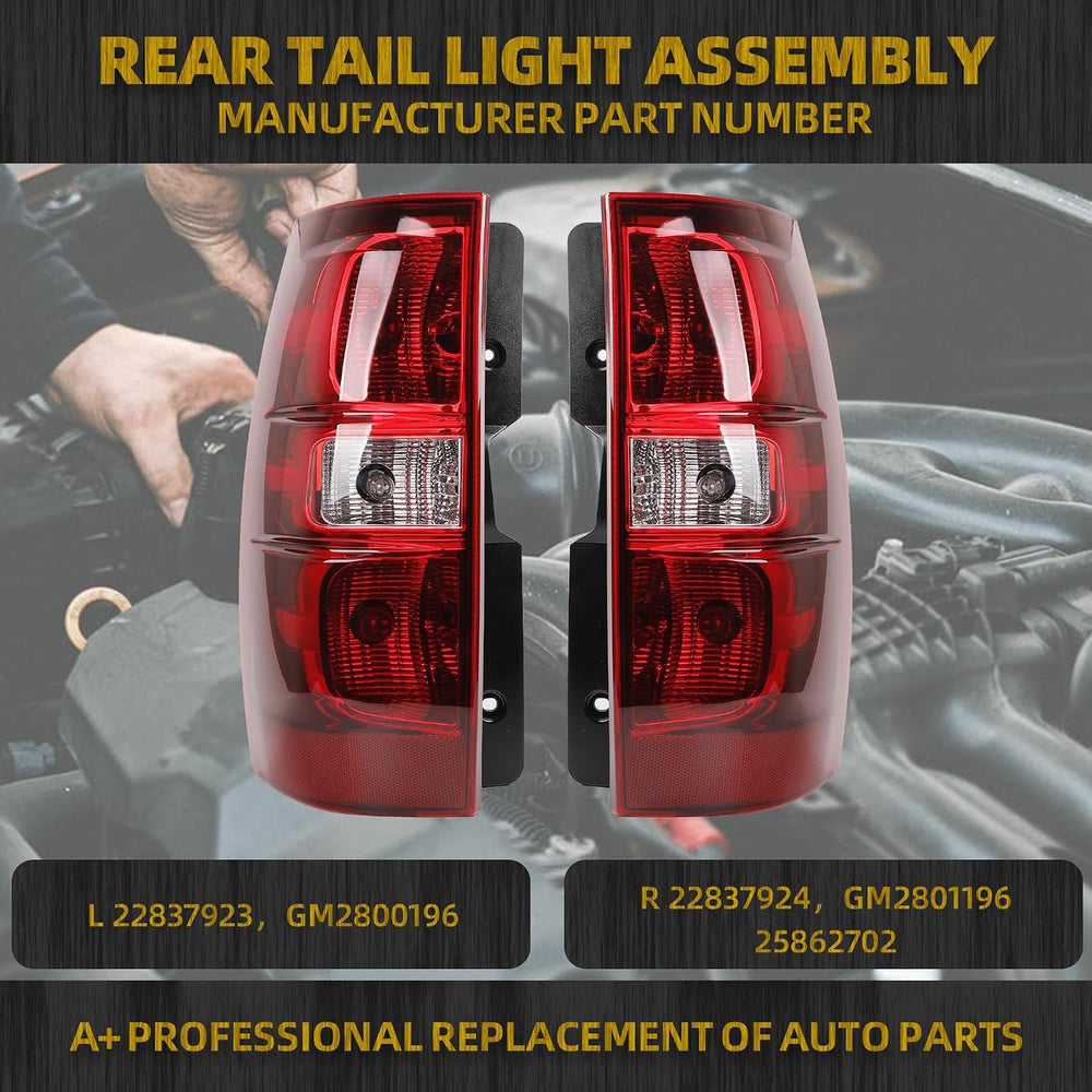 Dasbecan Rear Tail Light Assembly Compatible With 2007-2014 Tahoe Suburban Ta...