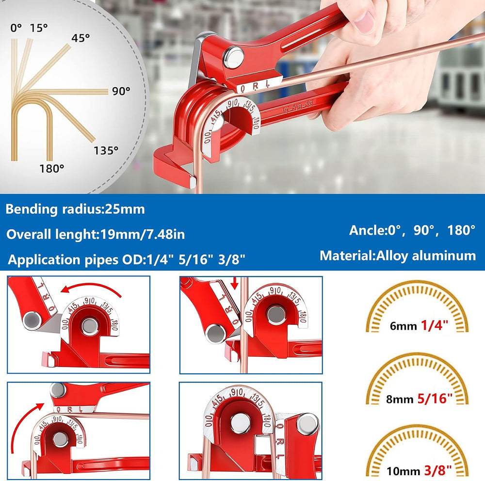 smseace 3/16" 1/4" Brake Line Flaring Tool Kit with 102Pcs Fittings