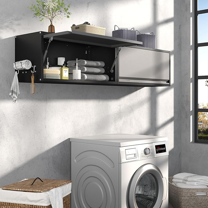 Metal Garage Wall Cabinet with Doors Side with Holes, 13.8" H 1 Door Sma...