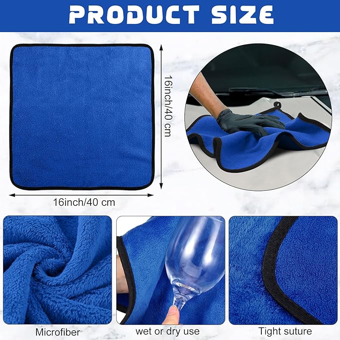 Tallew 50 Pcs Microfiber Towels 16 Inch x 16 Inch Microfiber Cloth Car Drying