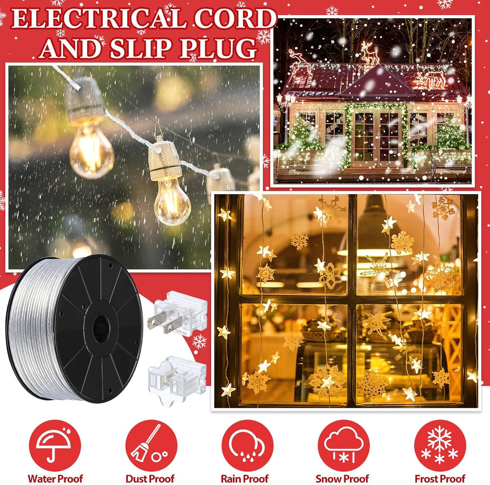117 Pcs SPT-2 100ft Wire 18 Gauge Wire 2 Conductor with Vampire Plug Clear