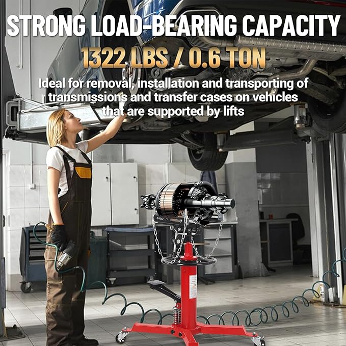 Dual Plunger Hydraulic Transmission Jack 1322lbs Capacity, 33.5"-69&quot...