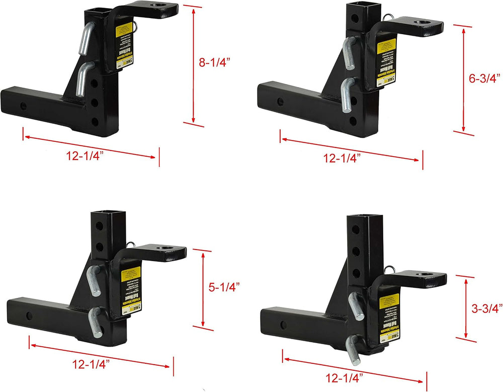 MaxxHaul Adjustable Ball Mount, 5,000 lb Towing Capacity with 8‑Position Heig...