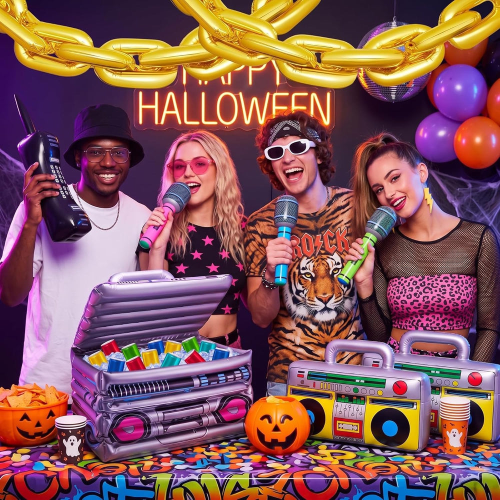 Cunhill 29 Pcs 80s 90s Party Decorations, Halloween Photo Props