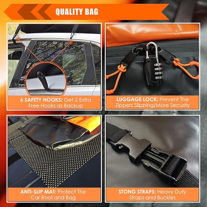 MeeFar Car Roof Bag XBEEK Rooftop top Cargo Carrier Bag Waterproof 15 Cubic feet