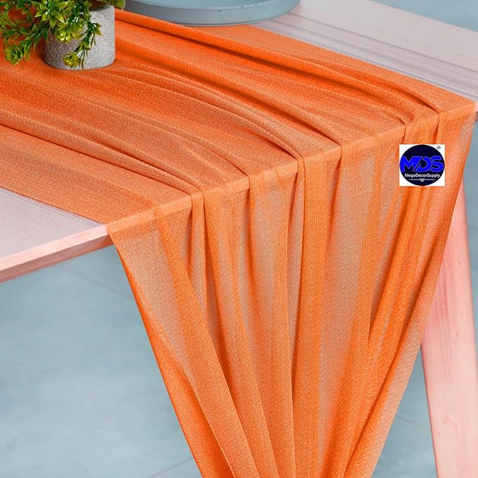 MDS Halloween Chiffon Table Runner - 5 Pack, 29 x 170 Inches, 14ft Each - She...