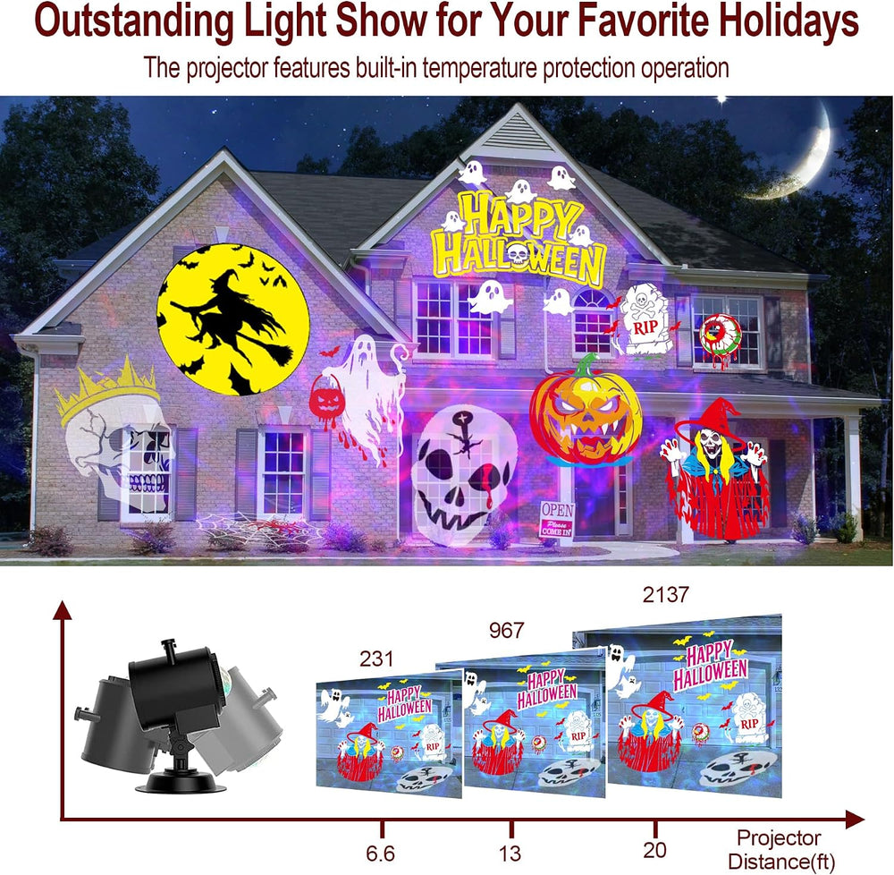 2026 Upgraded Halloween Projector, 8 Patterns (Ocean Wave & Patterns),8 T...