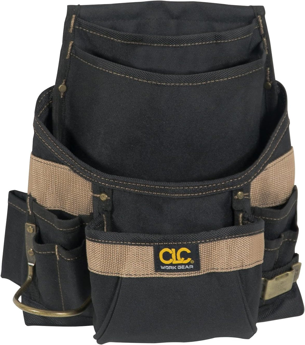Custom Leathercraft 1620 Tool Bag, 11 Pockets, Steel Hammer Loop , Blue