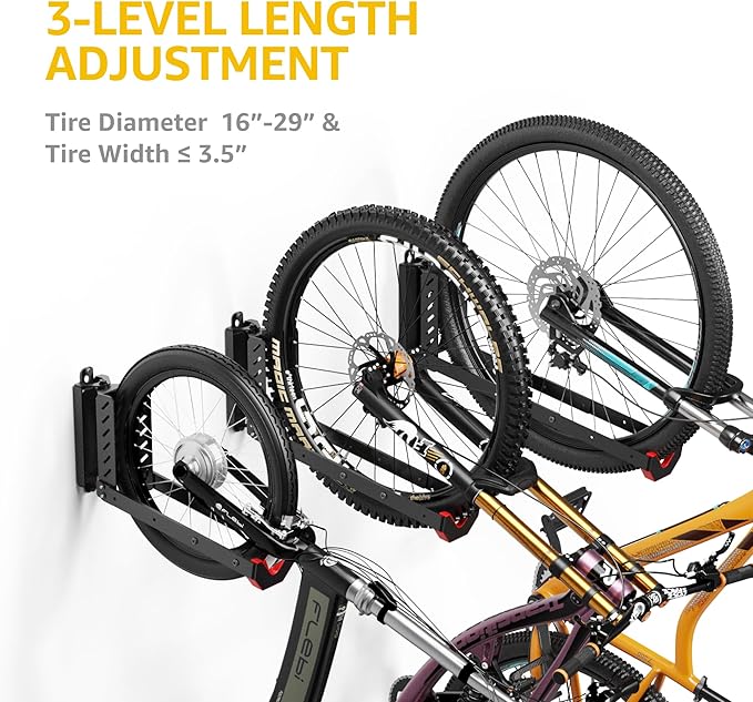 monTEK Swivel Bike Wall Mount, No Heavy Lifting Required Bike Wall Mount
