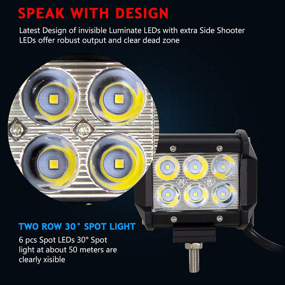 AUXTINGS 10 Piece 4 inch 18W Spot LED Work Light Bar Driving Lamp for Jeep Of...