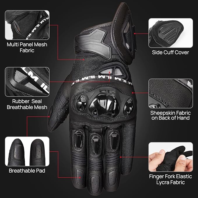 ILM Motorcycle Gloves for Men and Women Touchscreen Riding Gloves Motorbike