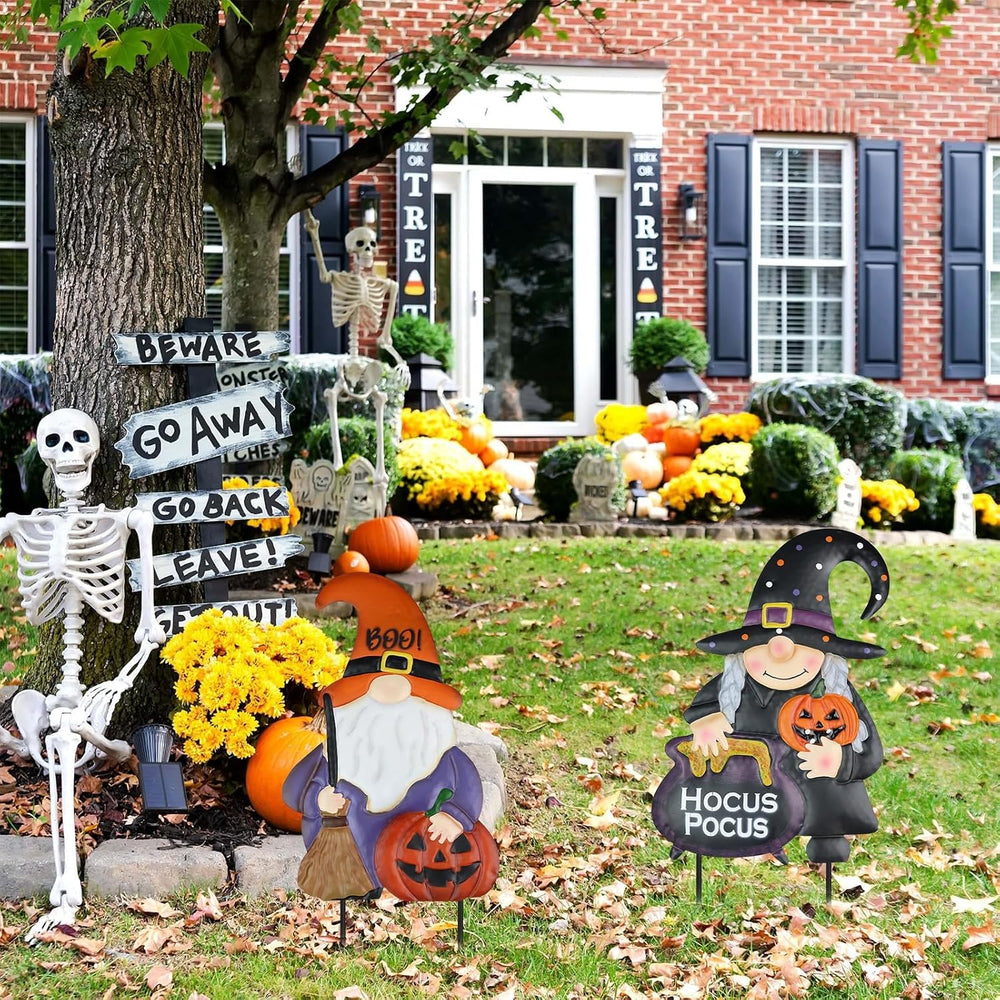 hogardeck Halloween Decorations Outdoor, Metal Gnomes Decorative Garden Stake...