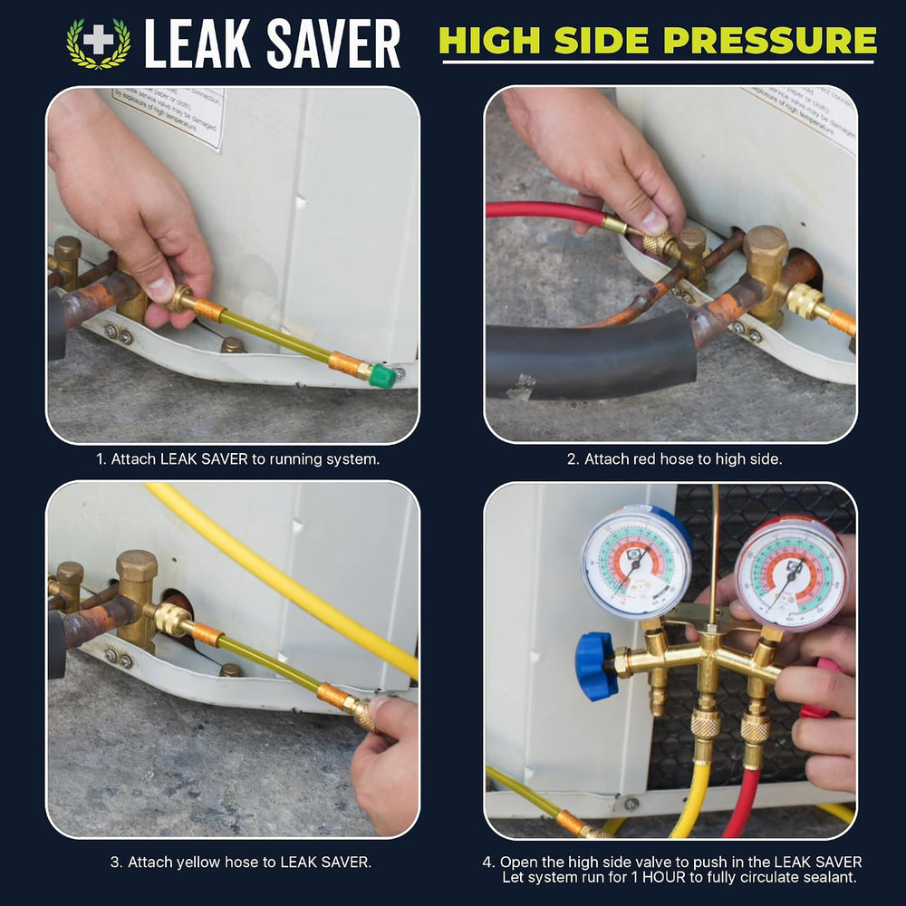 Leak Saver Direct Inject AC Leak Sealer Small System | AC Stop Leak for Most ...